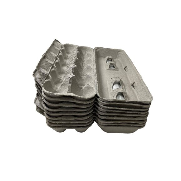 Reusable Egg Cartons 12-Count Gray Cardboard Medium Size Eco-Friendly Storage & - Picture 2 of 3